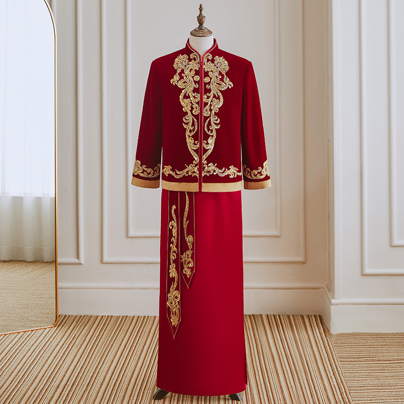 Men'S Grooming Trends - Robe de marié chinoise en velours